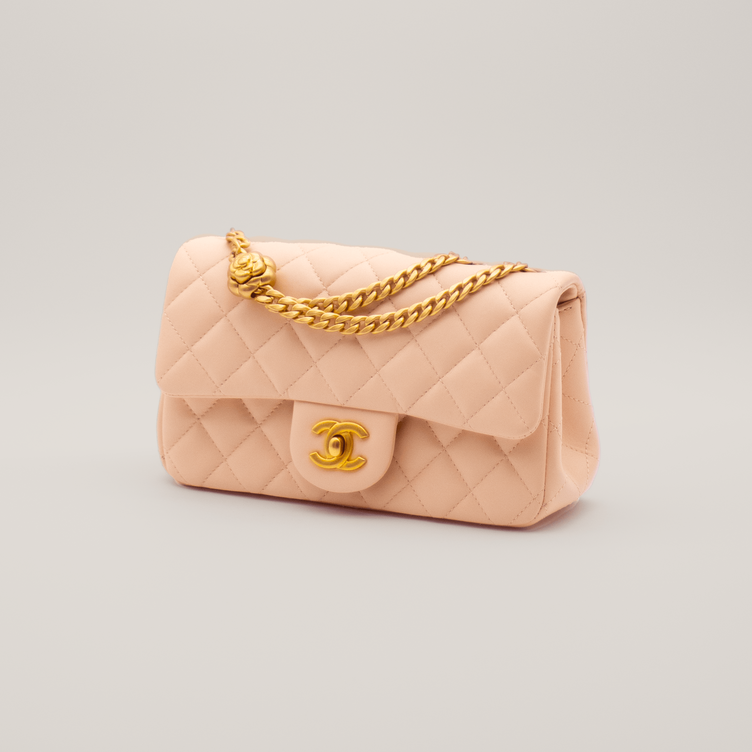 Chanel Mini Flap Bag with Camellia Chain