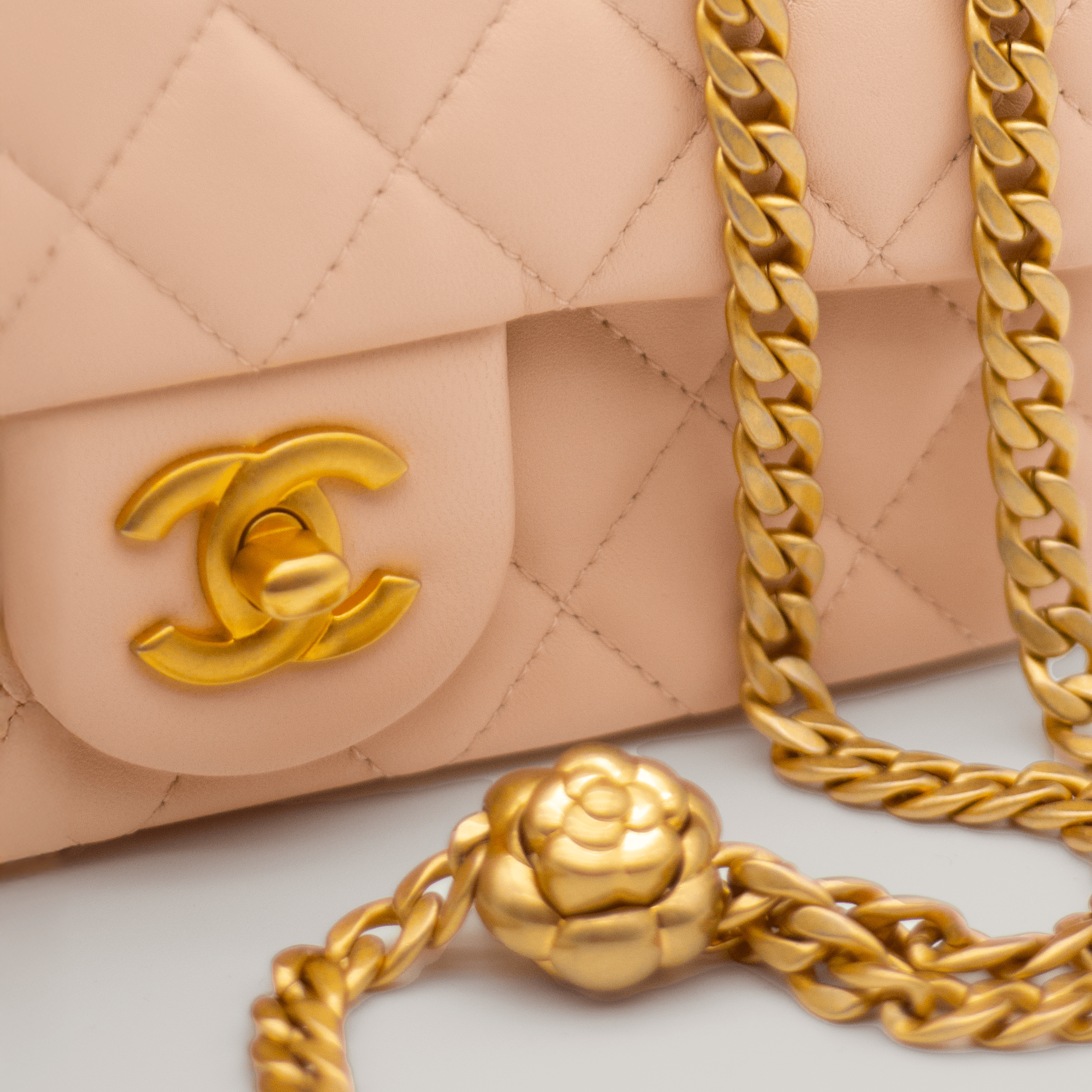 Chanel Mini Flap Bag with Camellia Chain