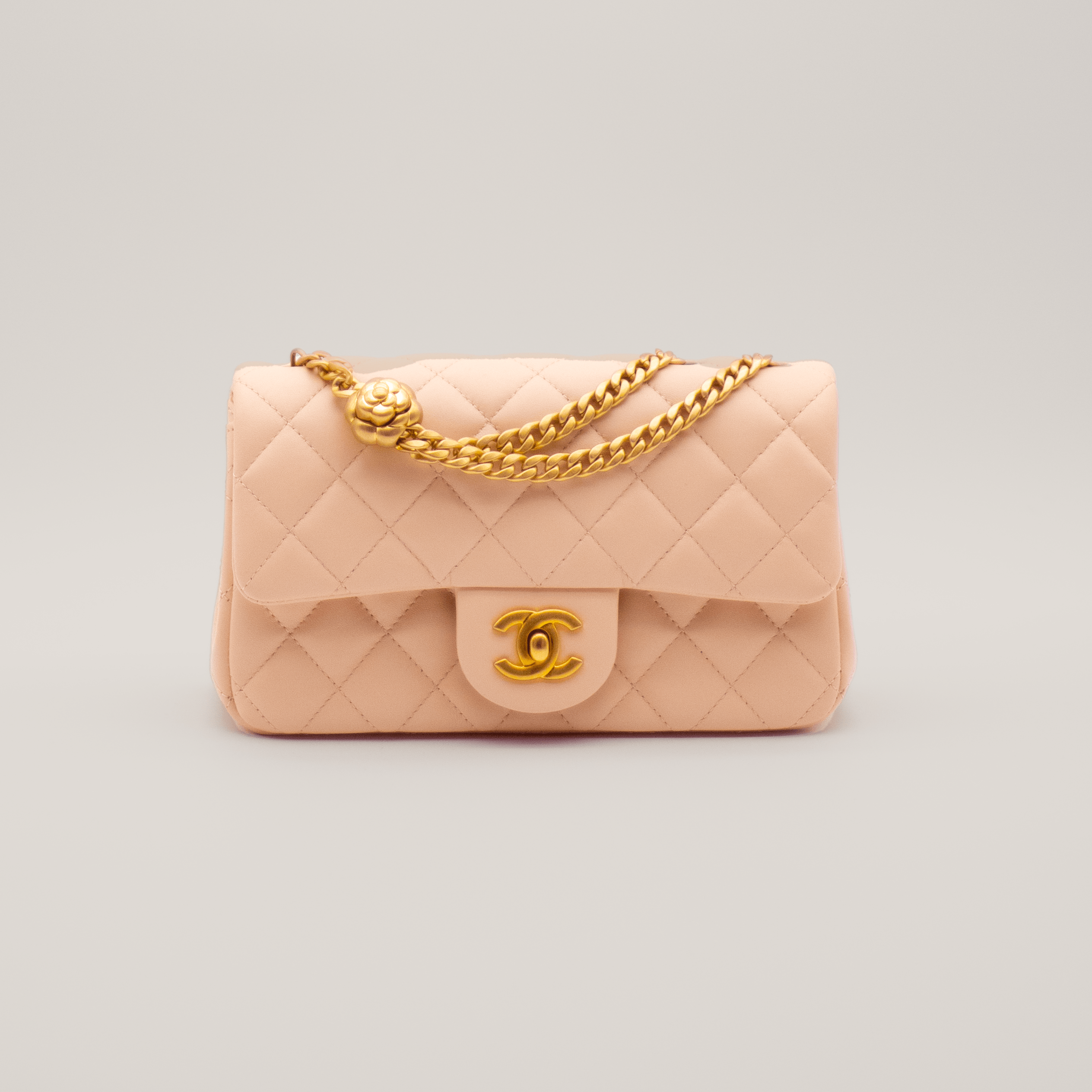 Chanel Mini Flap Bag with Camellia Chain