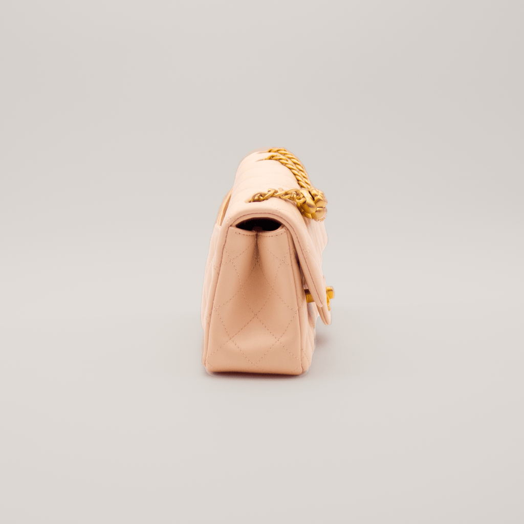Chanel Mini Flap Bag with Camellia Chain