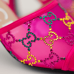 Gucci Mesh Embellished GG Mules 75