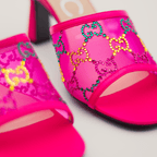 Gucci Mesh Embellished GG Mules 75