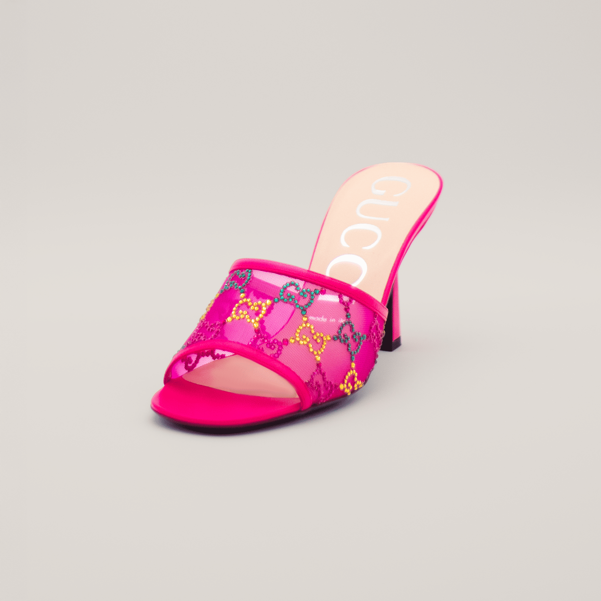Gucci Mesh Embellished GG Mules 75