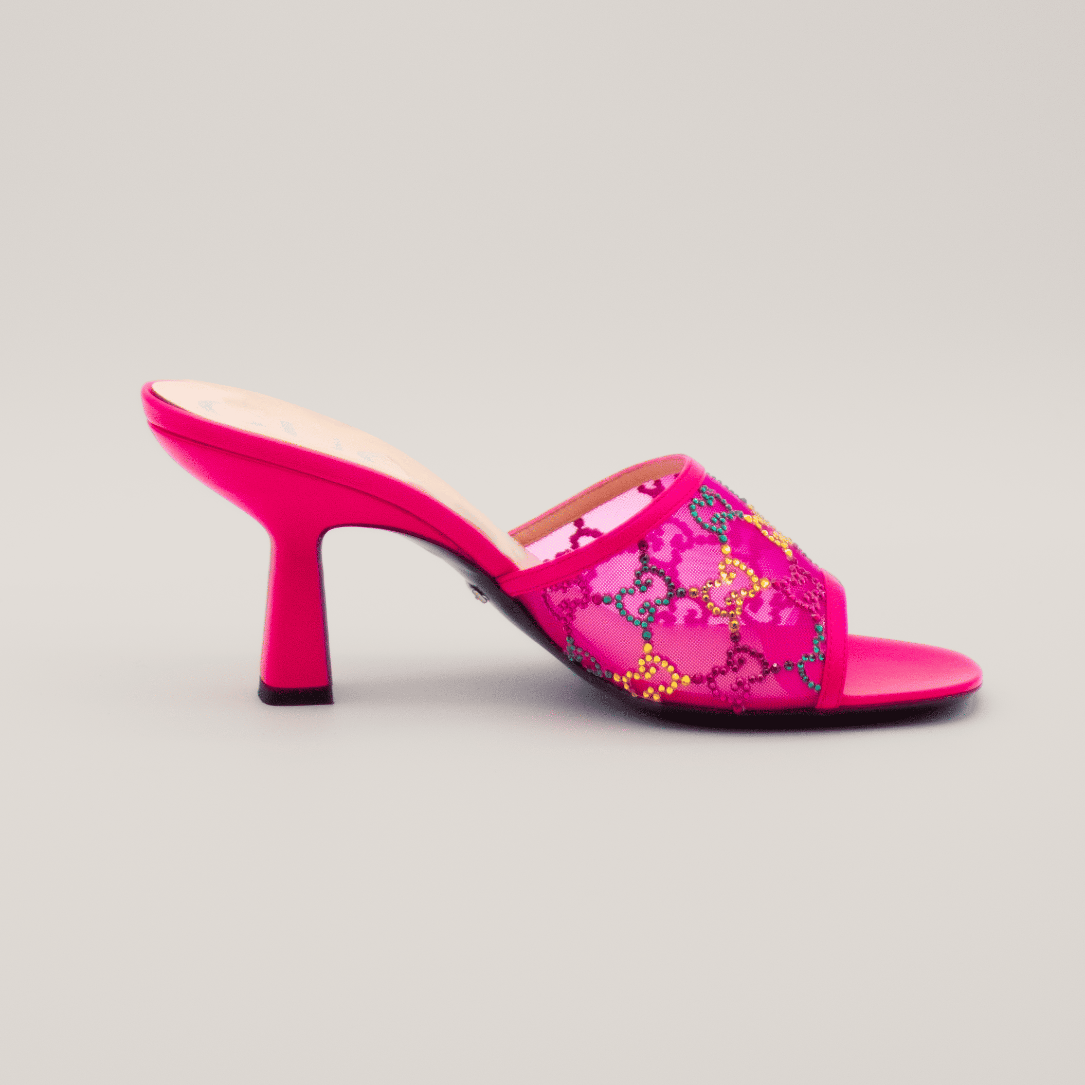Gucci Mesh Embellished GG Mules 75