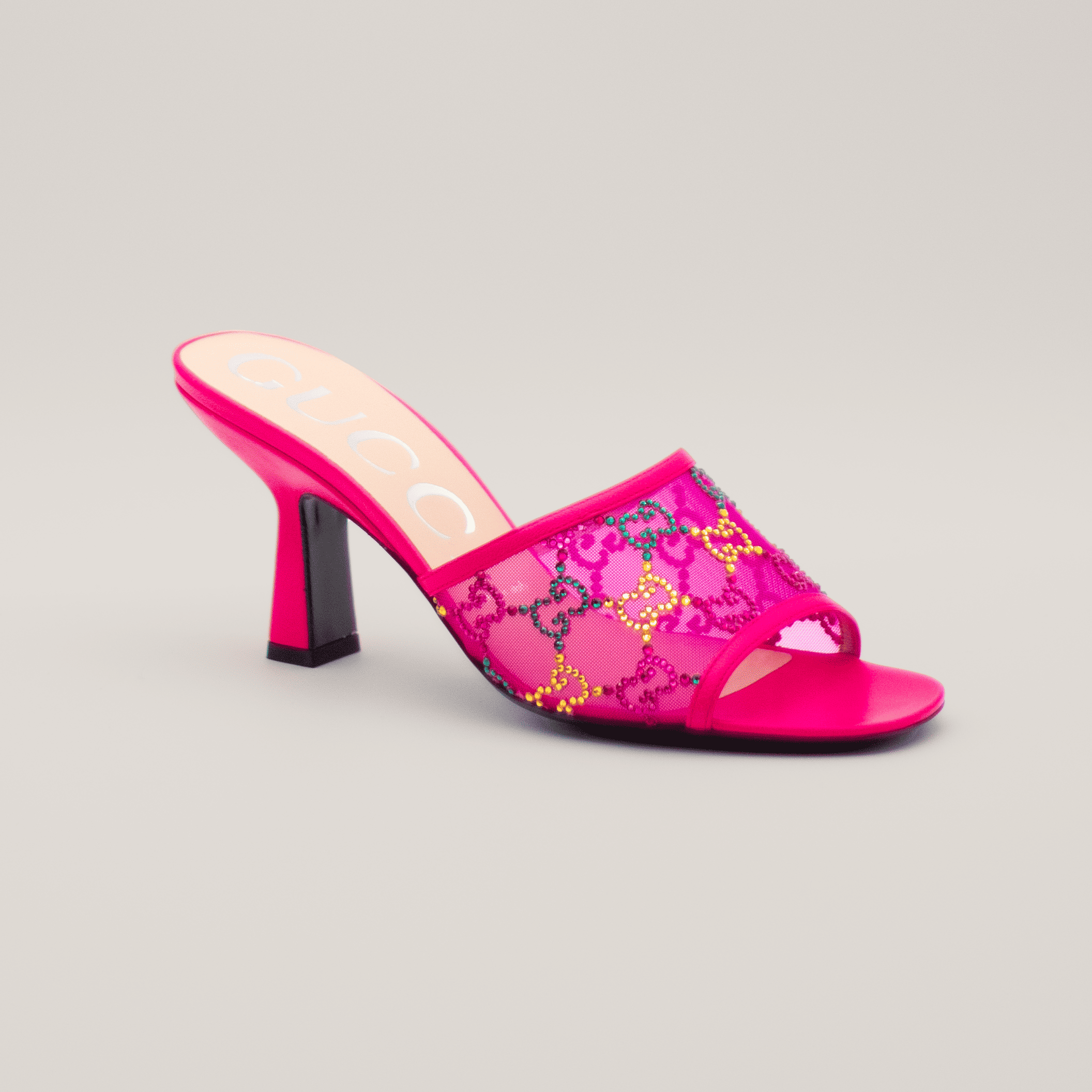 Gucci Mesh Embellished GG Mules 75