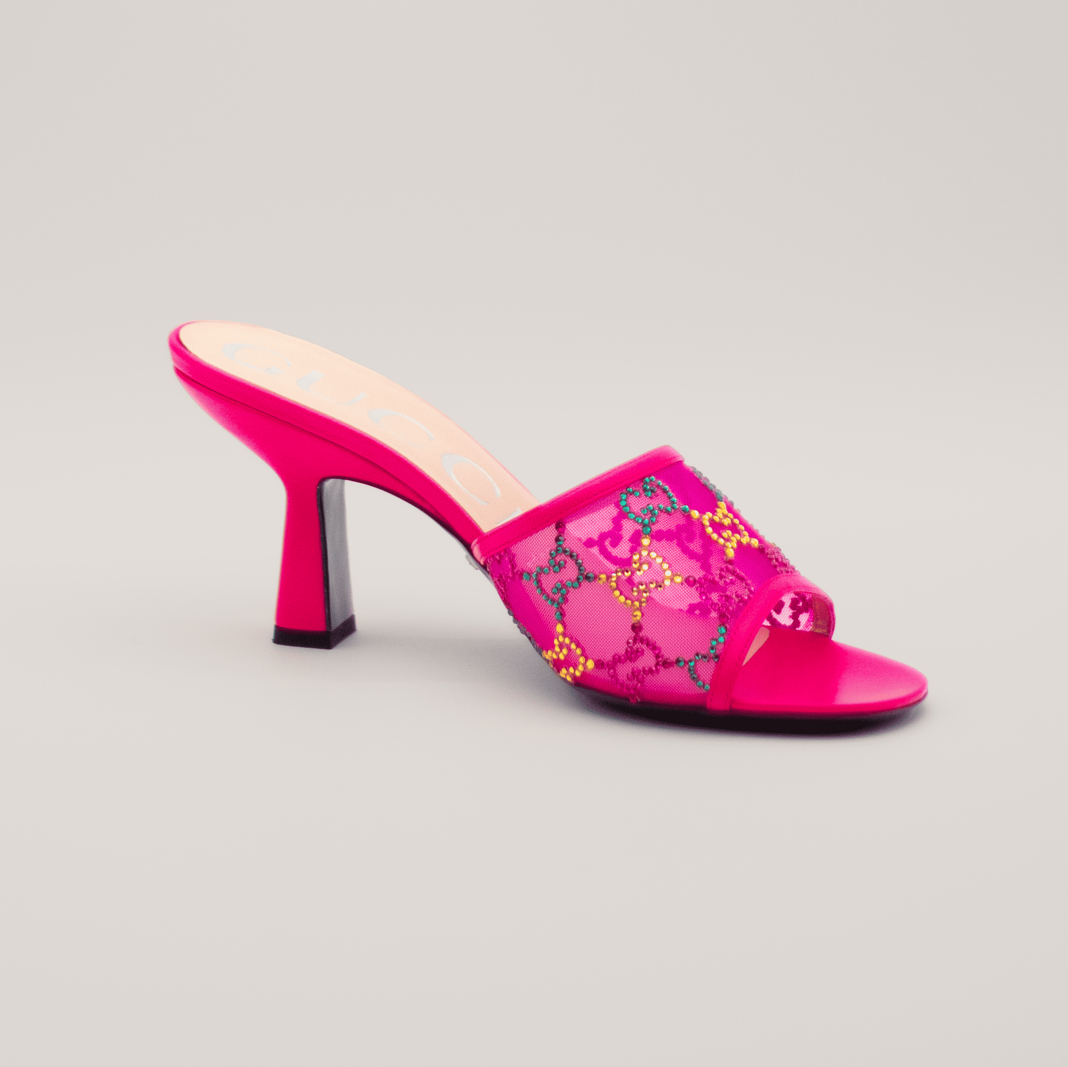 Gucci Mesh Embellished GG Mules 75
