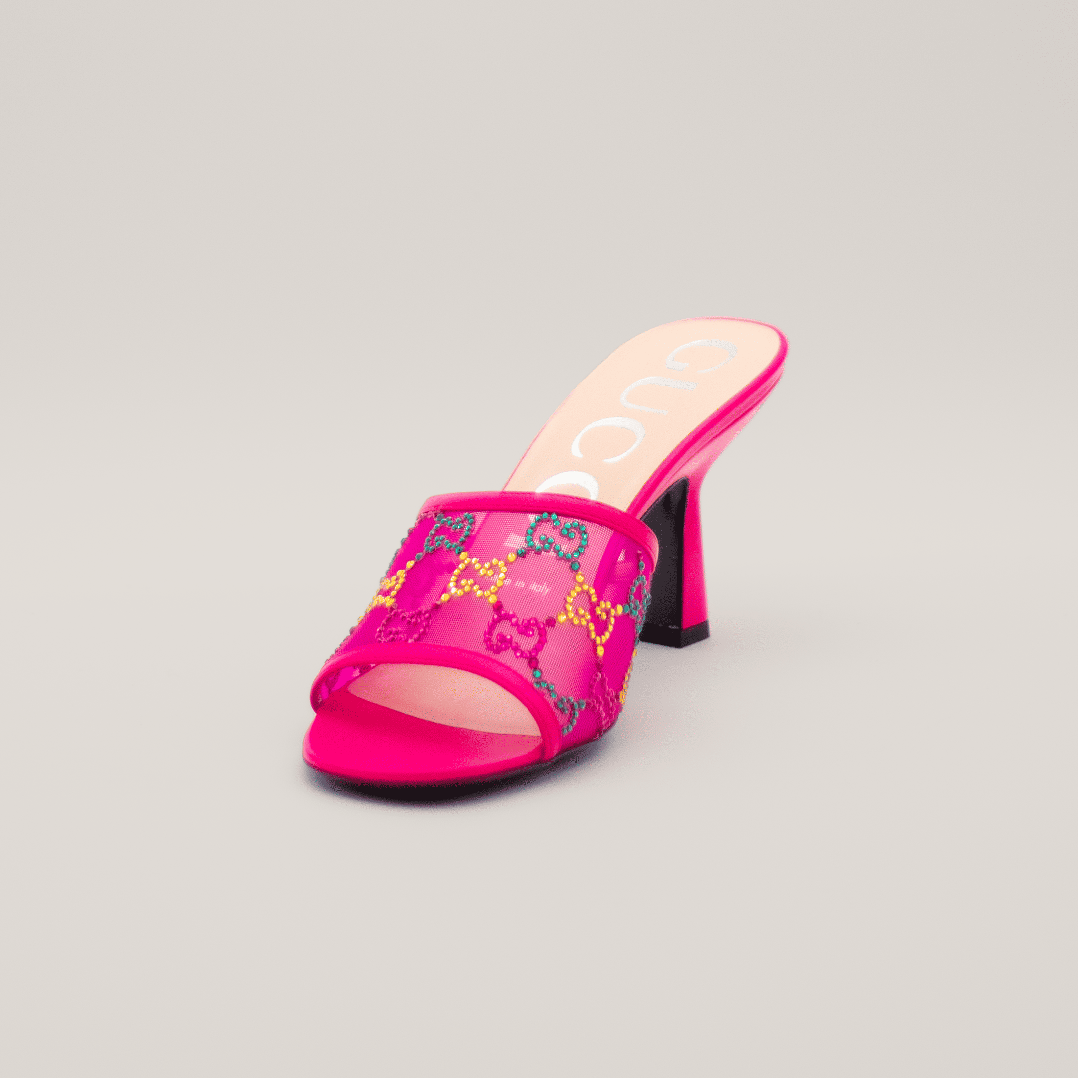 Gucci Mesh Embellished GG Mules 75