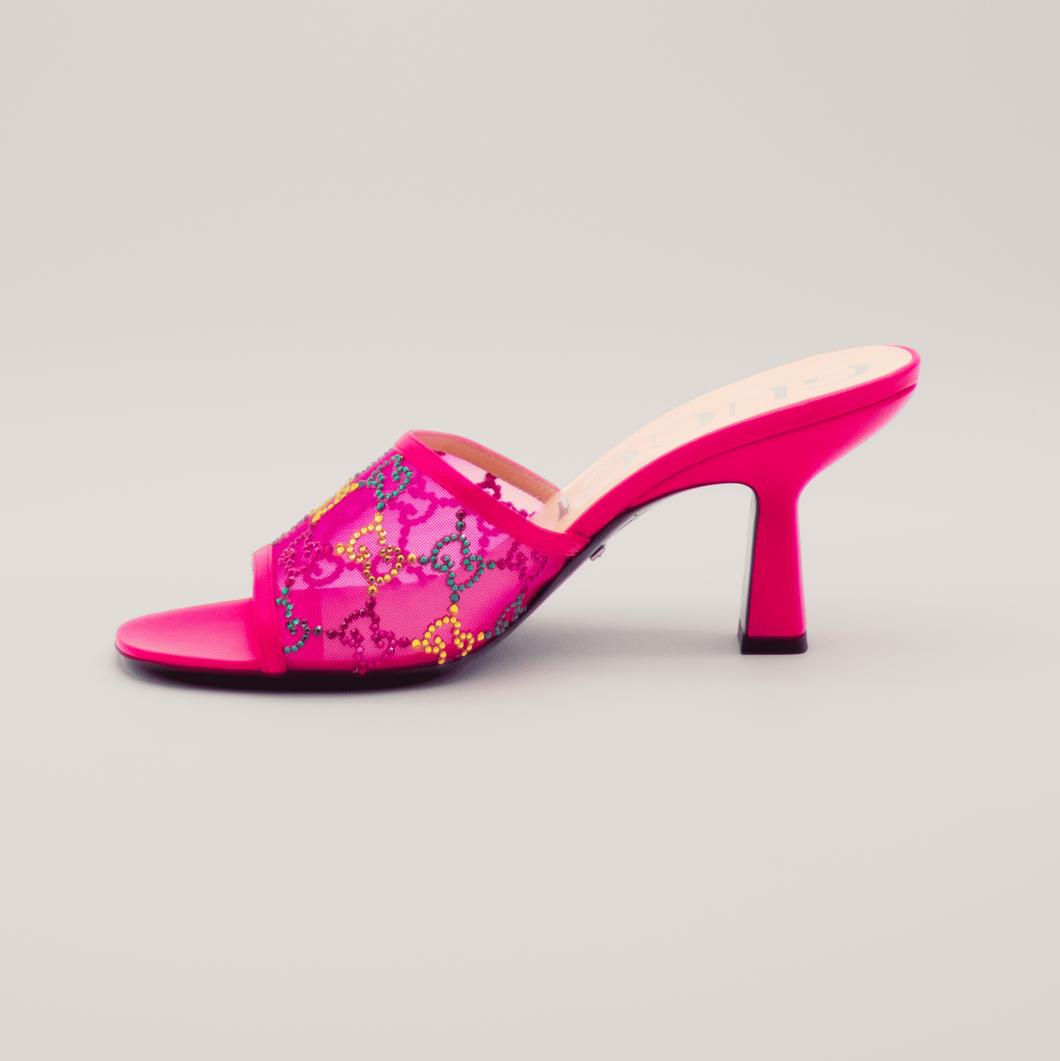 Gucci Mesh Embellished GG Mules 75